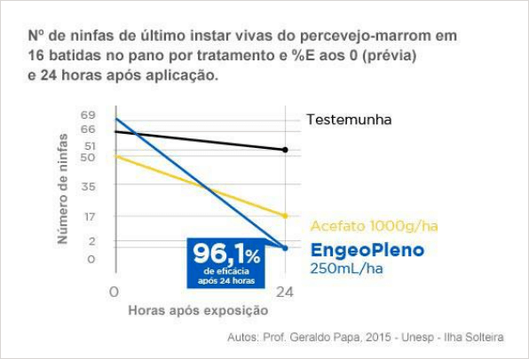 Desempenho de Engeo Pleno S. Controle de ninfas de percevejo-marrom