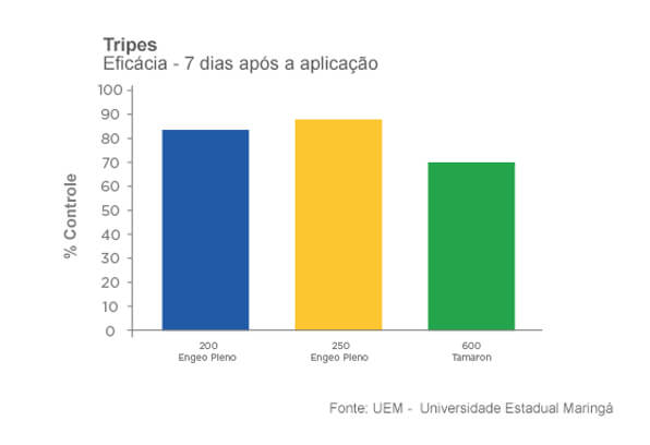 Controle de tripes. Eficácia de Engeo Pleno S